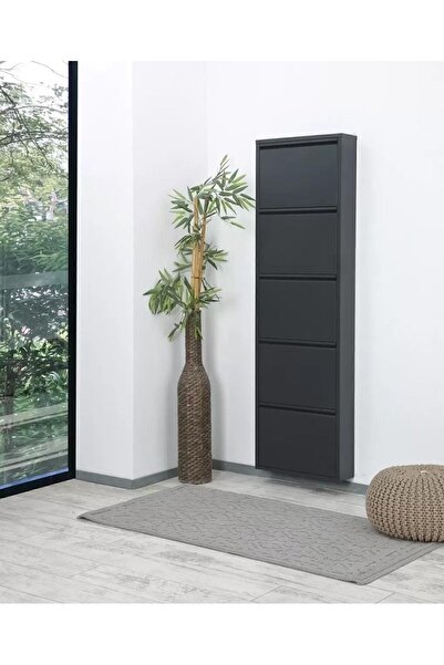 Home 5'li Metal Ayakkabılık - Antrasit