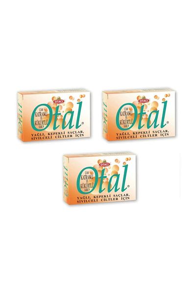 Otacı Otal Pine Tar and Sulfur Soap 80 Gr 3 Pieces for Oily, Dandruff and Acne-Prone Skin