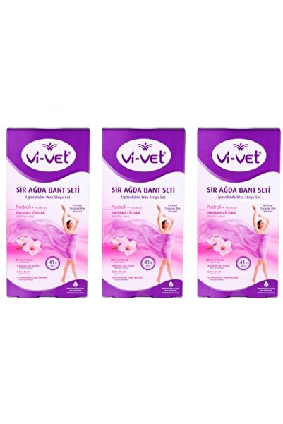 Vi-vet Vivet Sir Ağda Bant Seti 41'li Pudralı X 3 Adet Liposoluble Wax Strips...