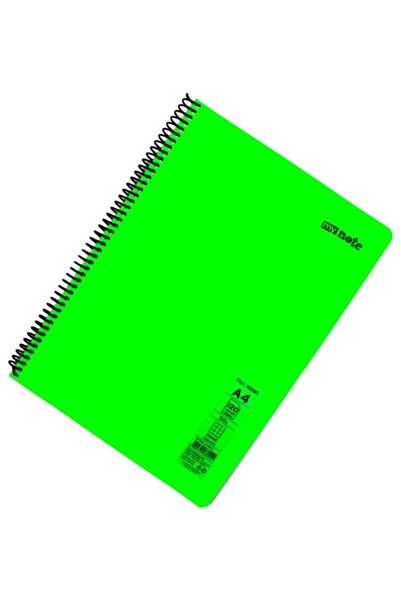 Mynote Flex A4 120 - Leaf Checkered Spiral Neon Cover Plastic Notebook