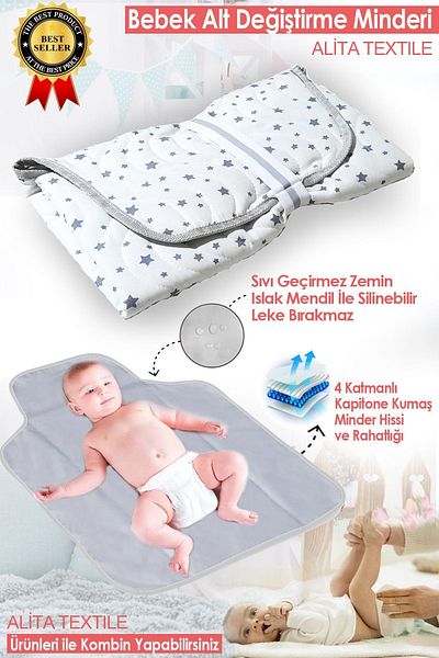 ALİTA TEXTILE Liquid-Proof Quilting Mat for Baby Care - Diaper Cover and Changing Mat