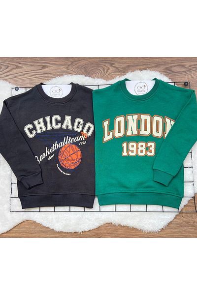 tunays shopping Oversize 2-pack Sweatshirt London+Chicago Printed