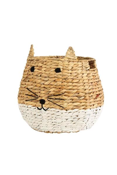 CREARTHOME Coș de paie decorativ cu pisică AK.JJ0022