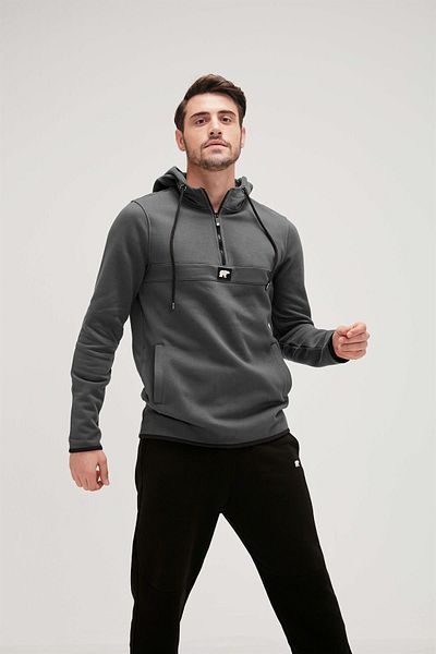 Bad Bear 19.02.27.027 Collar Zippered Hooded 2 Pocket Sweat