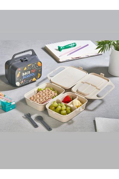 BuNeBox Portable Patterned Lunchbox - 4 Compartment Lunch Box and Food Storage Container