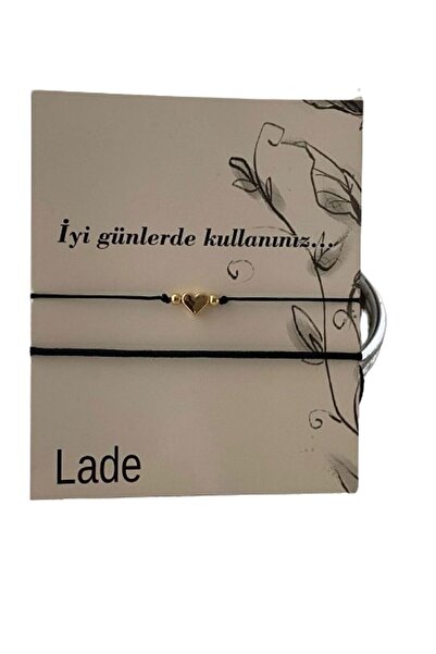 Lade Siyah İp ve Kalpli Halhal