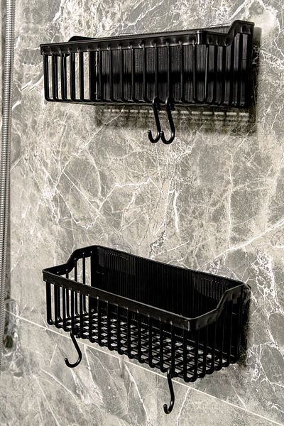 safestore 2 Pack Organizer μπάνιου - Αυτοκόλλητο ράφι ντους και θήκη σαμπουάν Πλαστική οργάνωση