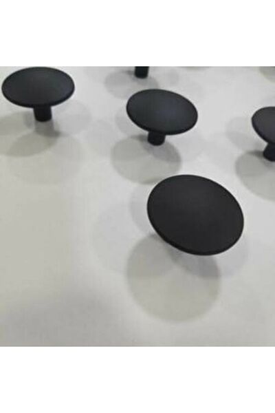 blackwhiskers Mantar Düğme Mat Siyah Mobilya Vestiyer Çekmece Dolap Kulbu Tek...