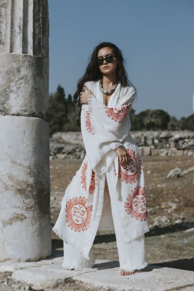 Mojo Summer Helios Müslin Kimono / El Baskısı