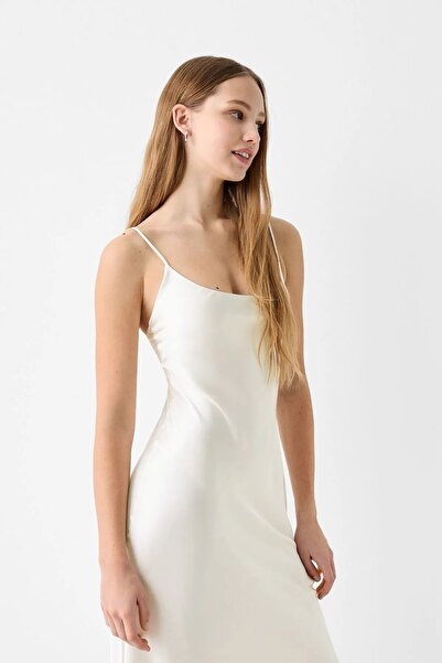 LACASE Saten midi elbise