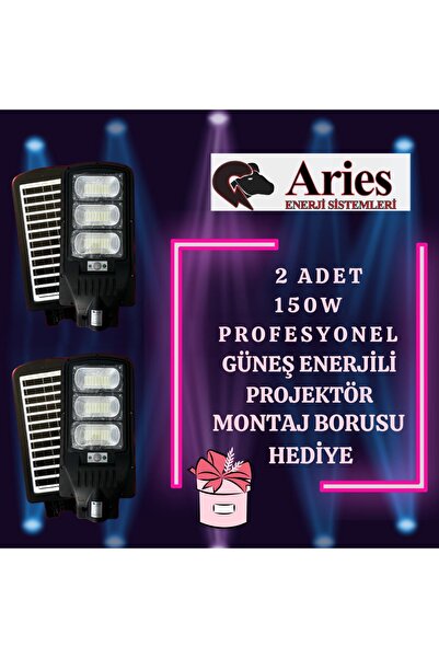 ARİES ENERJİ 2 ADET 150W GÜNEŞ ENERJİLİ PROFESYONEL ARMATÜR
