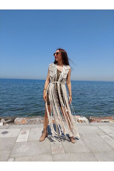 İYE'S Yely Ecru Macrame Dress
