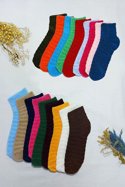 Meguca Socks Дамски памучни меки хавлиени ботуши Чорапи 5 чифта