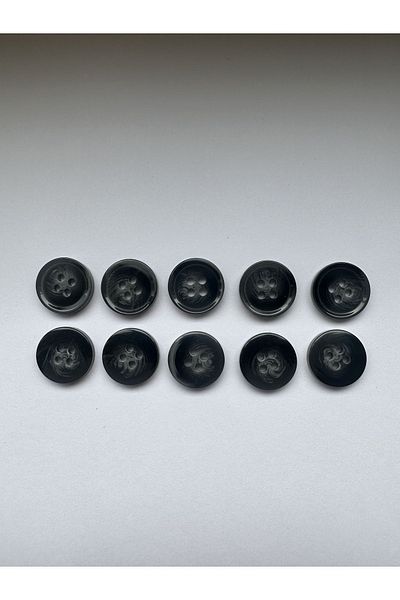 aensia Black on Gray Marble Marble Pattern Design Button Plain Polyester Button 24 Size Buttons - Pack of 10