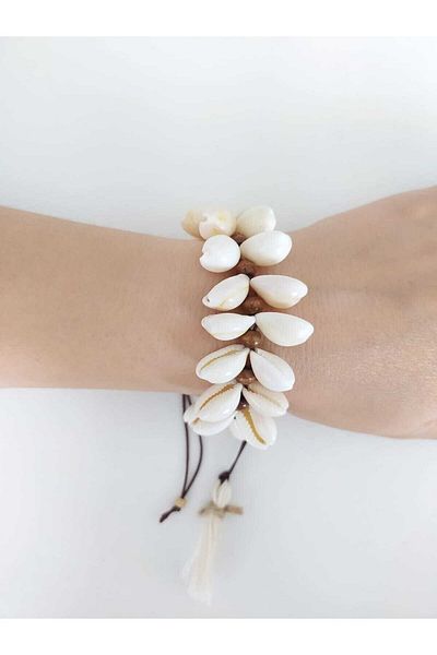 Troya Aksesuar Seashell Bamboo Beaded Bracelet