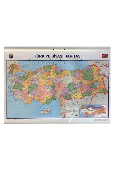 AND Dünya Ve Türkiye Haritası Seti Çift Taraflı Çıtalı (70x100 Cm)