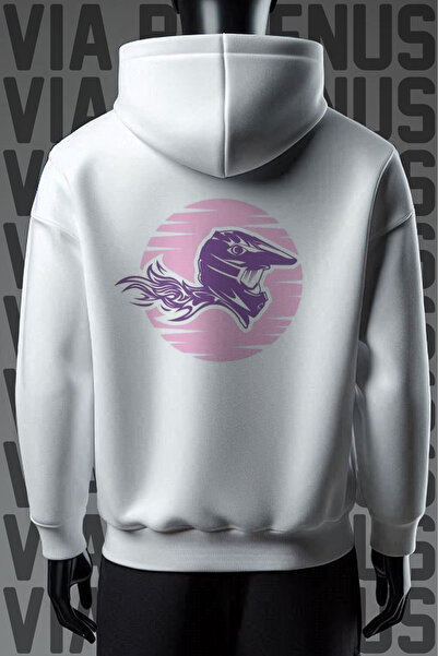 Vordevia Biker Girl bela Sa kapuljačom majica - 3-kanalna, široka kroja, sa š...