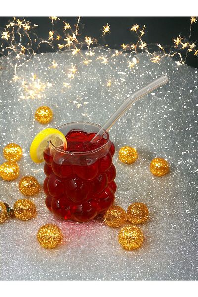 SURFACE HOME 12-Piece glass inclined straw