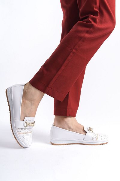 MOKKASHOES Orthopedic Roman Style Young Teacher Mother Ballerinas - Gold Coated Buckle