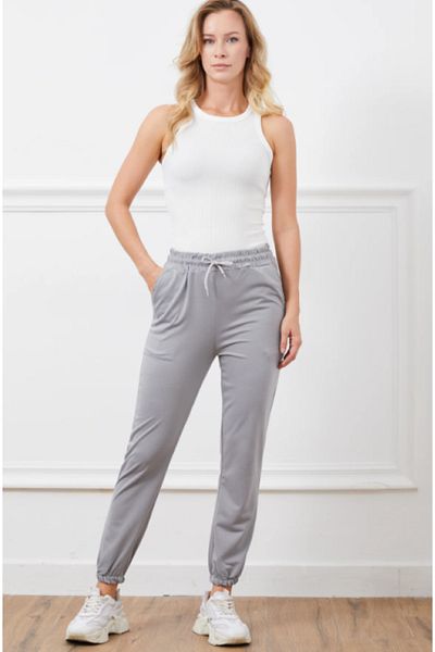 ModaDeniz Γυναικείο Jogger Sweat παντελόνι με ψηλή μέση ελαστικό