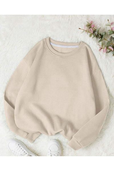 Boi Φούτερ Unisex Oversize - Crew Neck, Άνετη εφαρμογή, Μαύρο Λευκό Ροζ χωρίς εκτύπωση