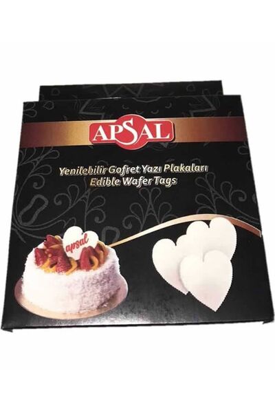 Apsal Pasta Üstü Gofret Yazı Plakası Kalp Şekli