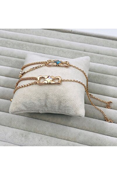 Swarovsk.Taşlı Gold Bileklik