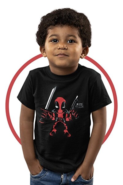 Fuddy Moda Tricou unisex pentru copii cu imprimeu Marvel Deadpool
