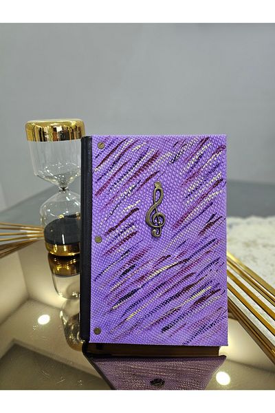 EPTC Purple Left Wrench Patterned - Genuine Leather Handmade Daily Souvenir Şamua Paper