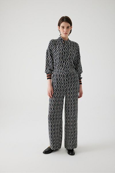 Exquise Gemoteric Patterned Palazo Trousers