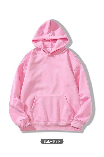 Boi Φούτερ Unisex Oversize - Crew Neck, Άνετη εφαρμογή, Μαύρο Λευκό Ροζ χωρίς εκτύπωση