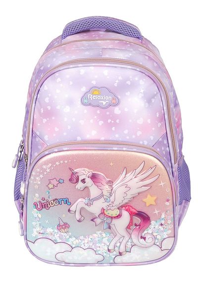 Relaxion Rlx-1370 Set de prânz pentru fete cu model unicorn - Suport stilou, rucsac și geantă de școală primară