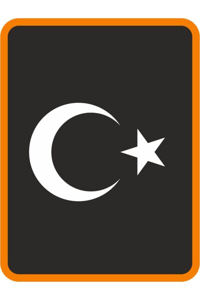 EYBA STİCKER ملصق سيارة بعلم الهلال ونجمة القمر الأبيض مقاس 40 × 30 سم