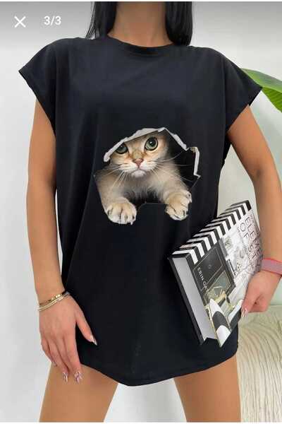 bellanova Μπλουζάκι Unisex Oversize 0 μανίκι - Printed Cat