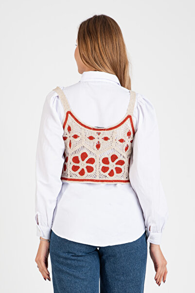 Hatun Atila HatunAtila Кроше трикотажний светр на бретельках - 5077