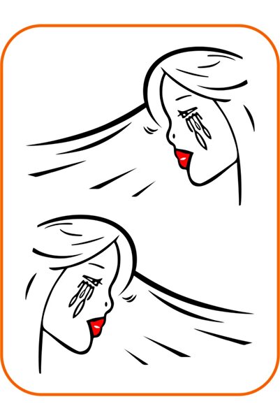 EYBA STİCKER ملصق سيارة أسود كبير الحجم مقاس 40x28 سم من Crying Woman، طقم مك...