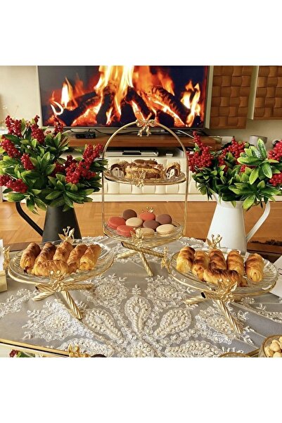 vanilya accessory Presentation products set of three gold color