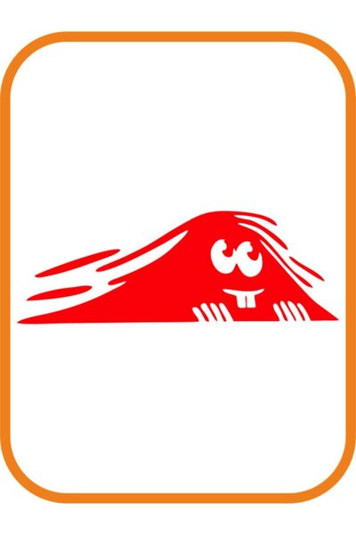 EYBA STİCKER ملصق سيارة شبح أحمر مقاس 20 × 7 سم - لطيف يبحث عن الأمتعة