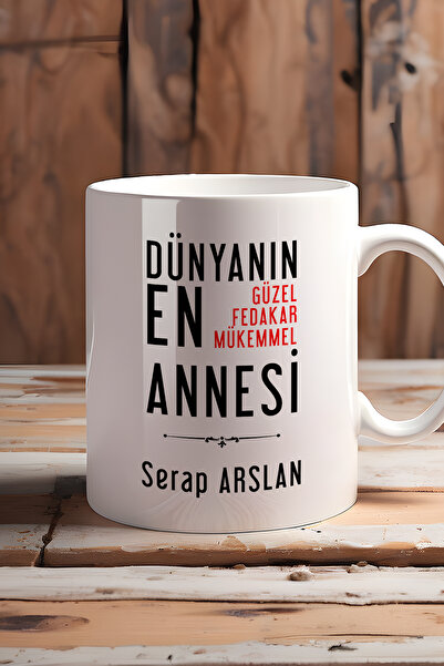 Hedizu Kişiye Özel Anneye Hediye Kupa Bardak Beyaz Annelere Doğum Günü Hediyesi