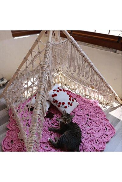 Kübrahome 120cm Macrame Tent - 4 Legs