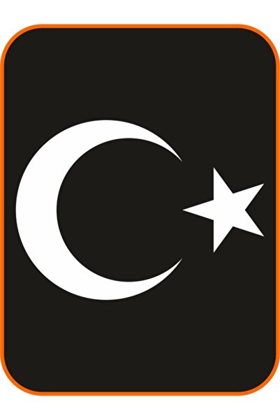 EYBA STİCKER ملصق سيارة بعلم الهلال ونجمة القمر الأبيض مقاس 20 × 14 سم