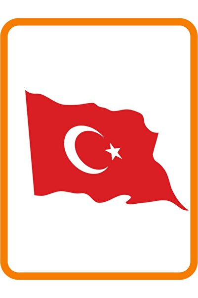 EYBA STİCKER ملصق علم الهلال على شكل نجمة القمر - مموج 20 × 15 سم