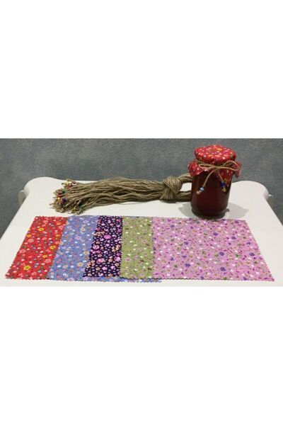 El Emeği 370 Cc Kavanoz Için 50 Adet Karışık Renkli Kavanoz Kapağı Kumaşı (ör...