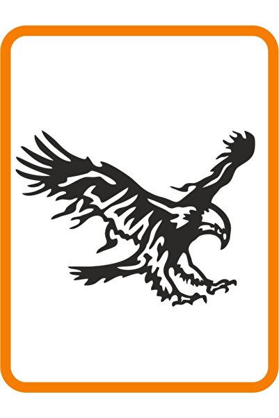 EYBA STİCKER ملصق سيارة بنمط النسر الأسود - مقاس كبير 40 × 30 سم