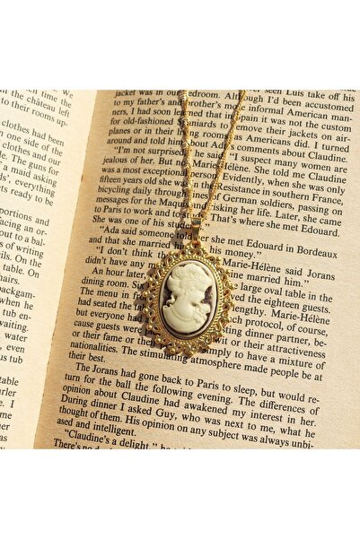 Yenress Woman Cameo Madalyon Vintage Kolye Altın Kaplama