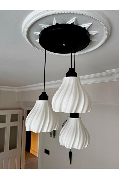 Limon 3D Desing Laura 3 Lü Sarkıt Avize - 3 Başlıklı Avize Modern Tasarım Yat...