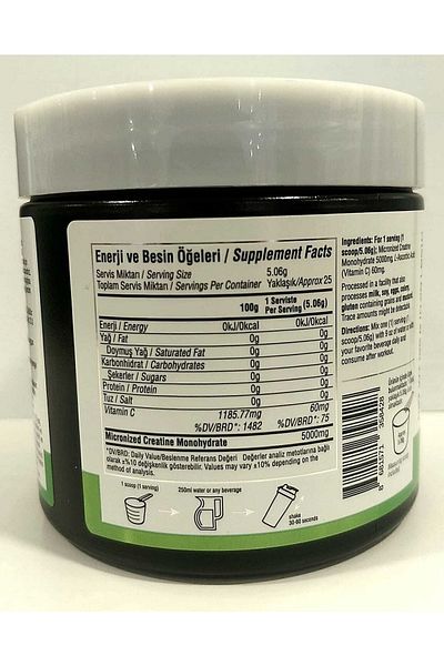 MYSUPPLEMENT Creatine Monohydrate Micronized 25 Servings 125g (200 Mesh) Creatine Amino Acid