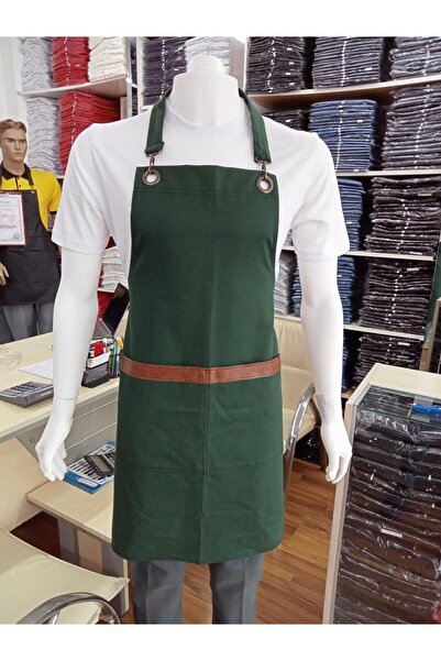 PERSONELİTY Gabardine Strap Cook Apron - Pocketed and Adjustable on the Neck
