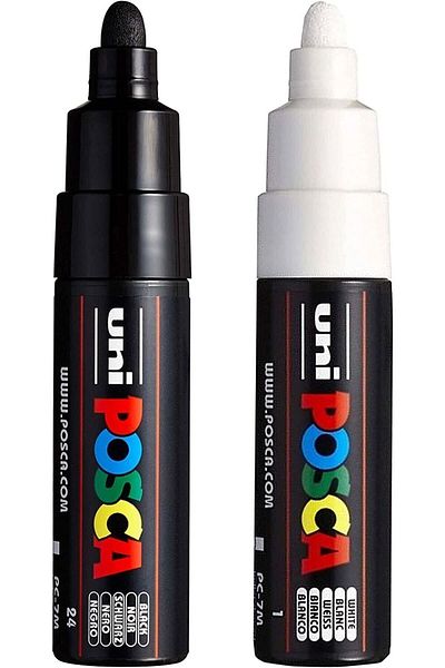 Uni Black and White Posca Marker Pen - Pc-7M