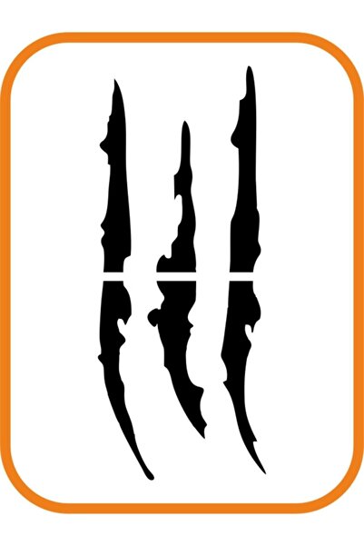 EYBA STİCKER Far Pençe Izi Oto Sticker 35x15 Cm Siyah